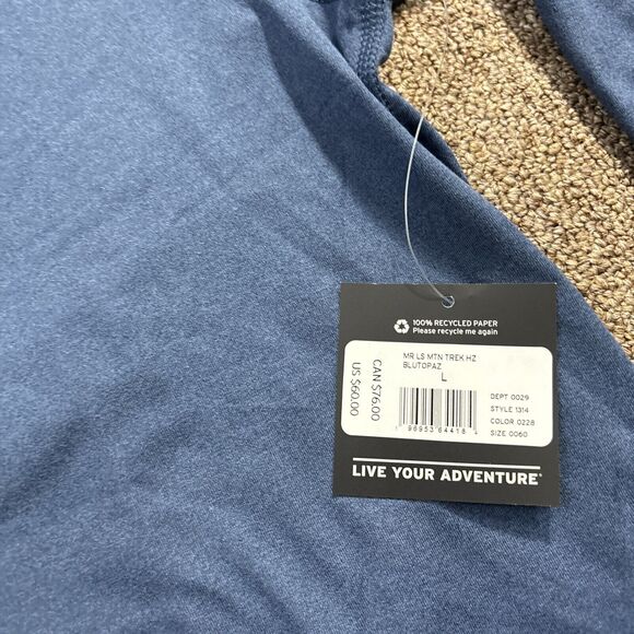 NWT $60 Eddie Bauer Men's Blue Topaz Mountain Trek H2  T-Shirt Size Large - Picture 4 of 10